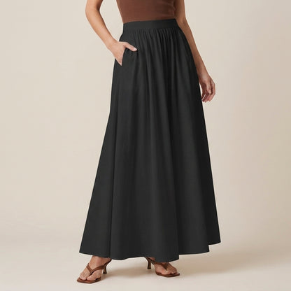 Flowing High-Waist A-Line Maxi Skirt