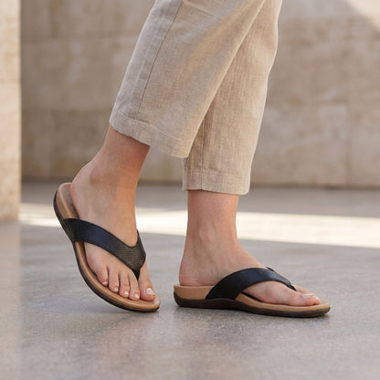 Orthopedic Textured Thong Sandals with Contoured Massage Footbed