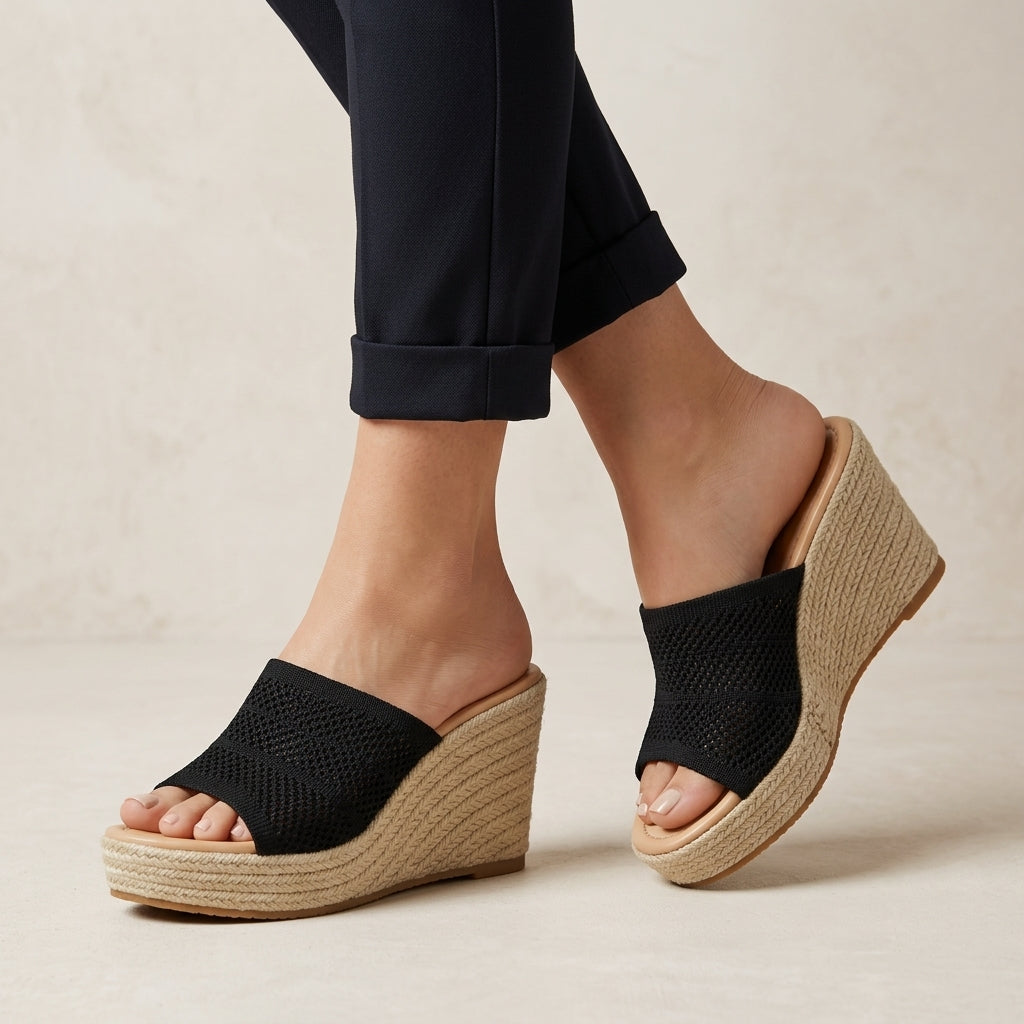 Braided Platform Wedge Slides for Effortless Summer Style