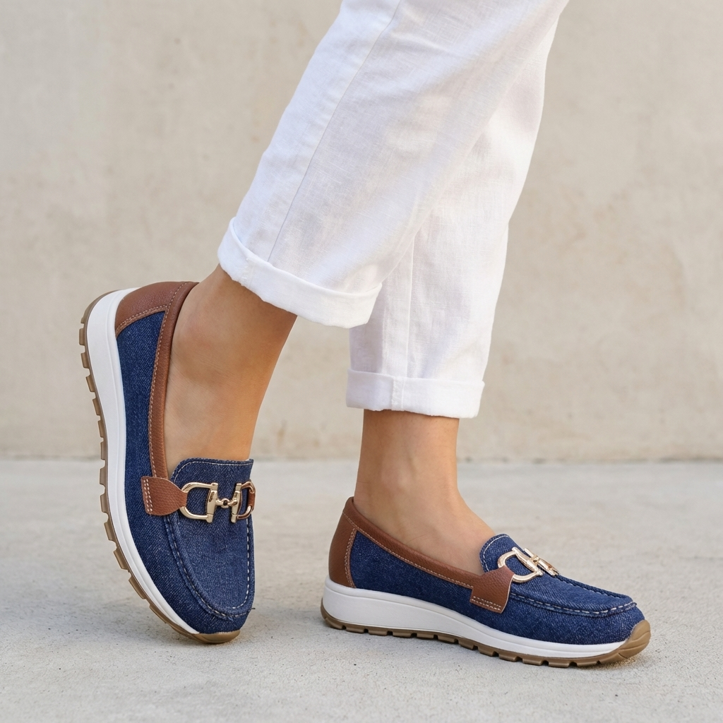 Sophisticated Slip-On Loafers with Signature Buckle and Platform Sole
