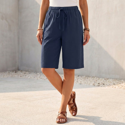 Relaxed Fit Bermuda Shorts with Drawstring Waist