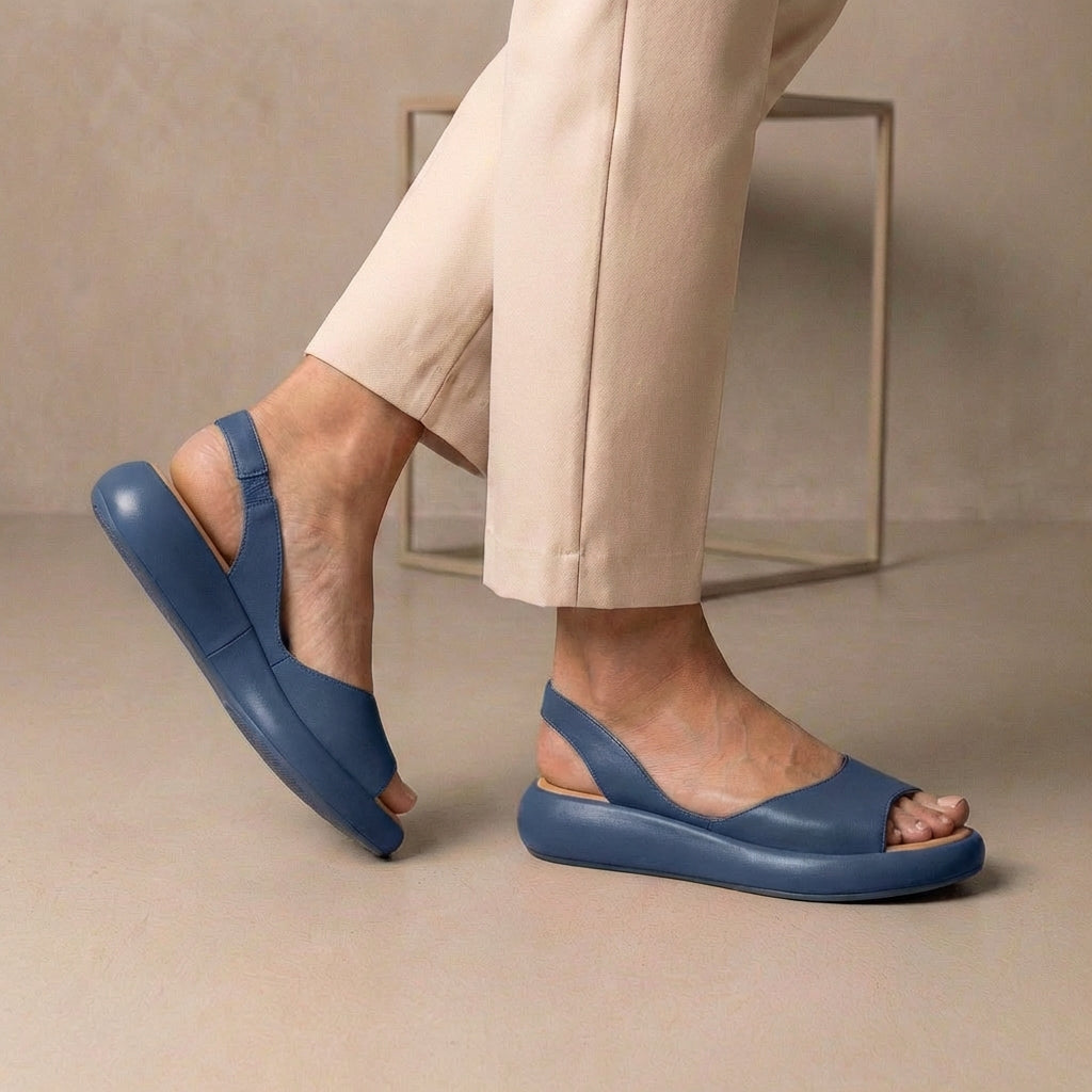 Peep-Toe Slingback Orthopedic Sandals with Cushioned Sole Support