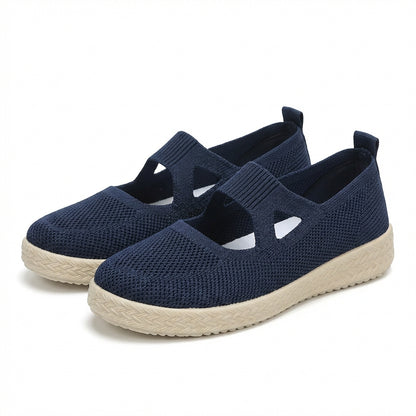 Women’s Breathable Knit Slip-On Sneakers with Cushioned Platform