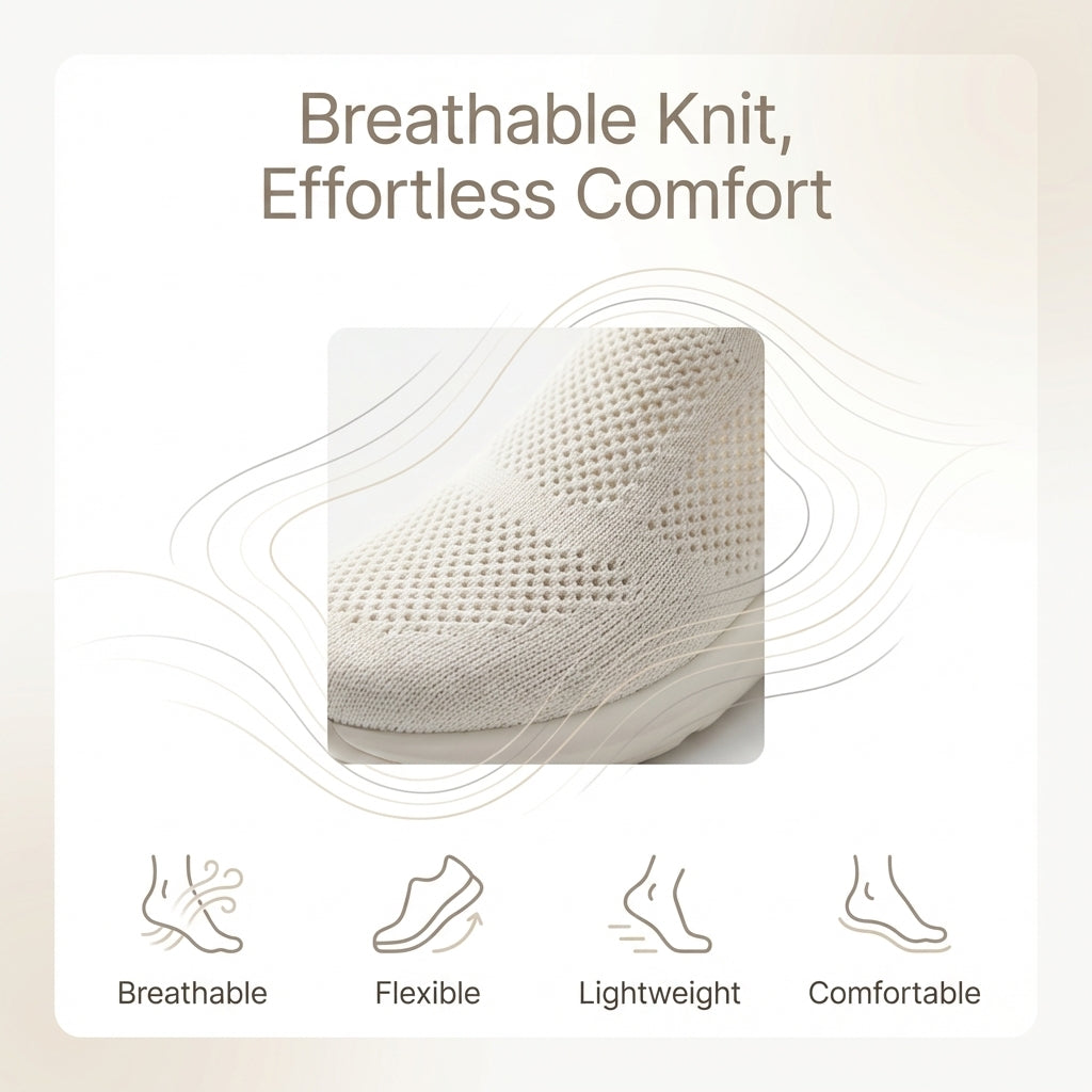 Lightweight Breathable Knit Slip-On Flats for Effortless Summer Strolls