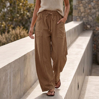Oversized Wide-Leg Sweatpants with Contrast Stitching and Utility Pockets