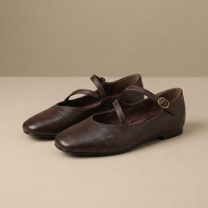 Classic Cross-Strap Mary Jane Ballet Flats