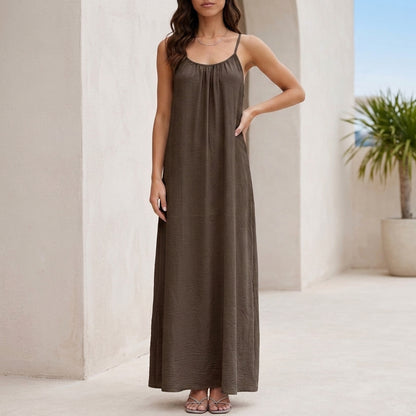 Effortless Backless Maxi Dress with Flowing Silhouette