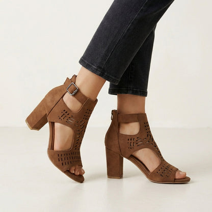 Breezy Cut-Out Block Heel Sandal