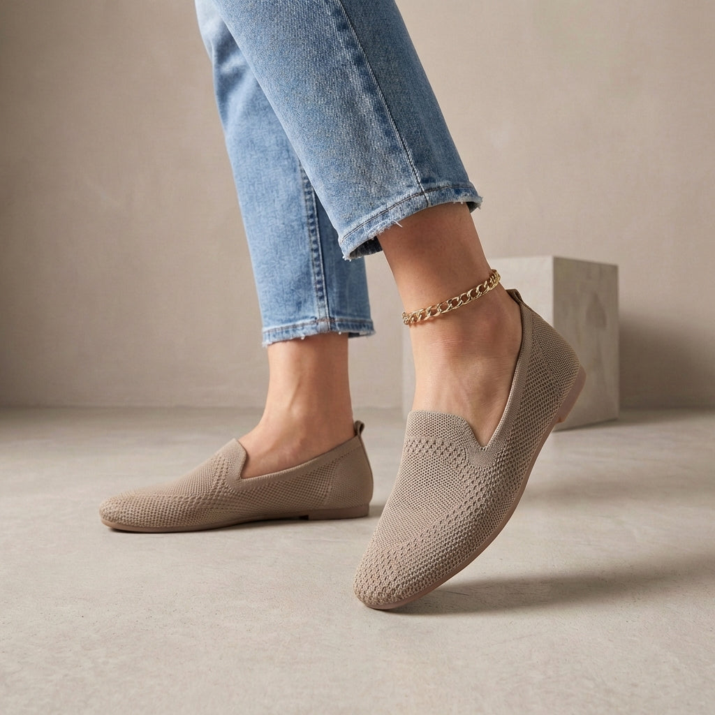 Lightweight Breathable Knit Slip-On Flats for Effortless Summer Strolls