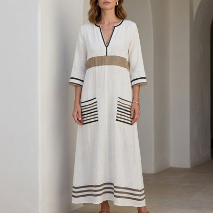 Santorini Stroll Embellished Resort Maxi Dress