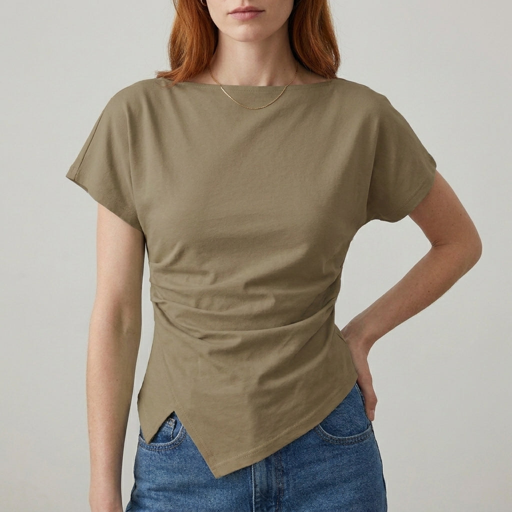 Midnight Muse Asymmetrical Draped Statement Top