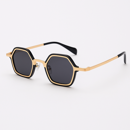 Architectural Sunglasses with Dual-Layered Geometric Frame