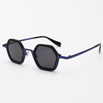 Architectural Sunglasses with Dual-Layered Geometric Frame