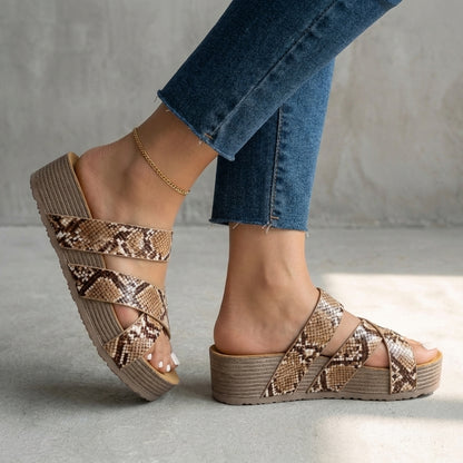 Elevated Platform Sandals with Braided Straps and Wedge Heel