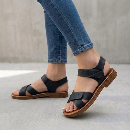 Roman-Inspired Flat Sandals with Contoured Footbed and Adjustable Strap