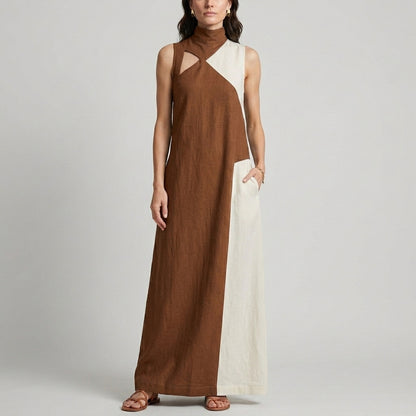 Artisan Colorblock High-Neck Relaxed Jumpsuit