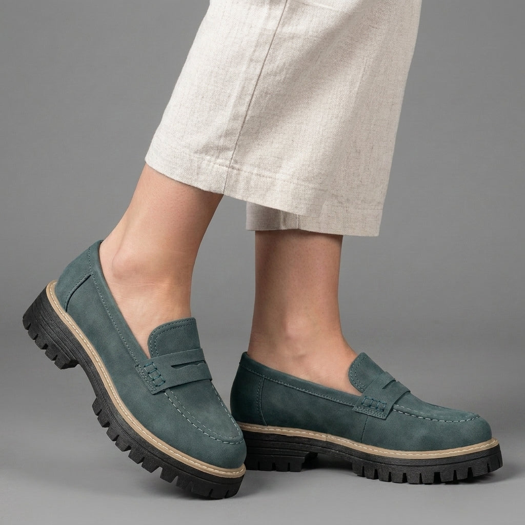 Classic Penny Loafers with Chunky Sole for Everyday Style