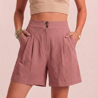 Relaxed Paperbag Waist Shorts with Tailored Side Pockets