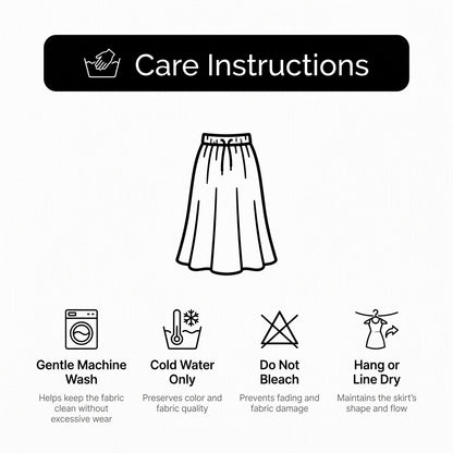 Relaxed Drawstring Maxi Skirt with Soft Ruffle Hem and Flowing Drape