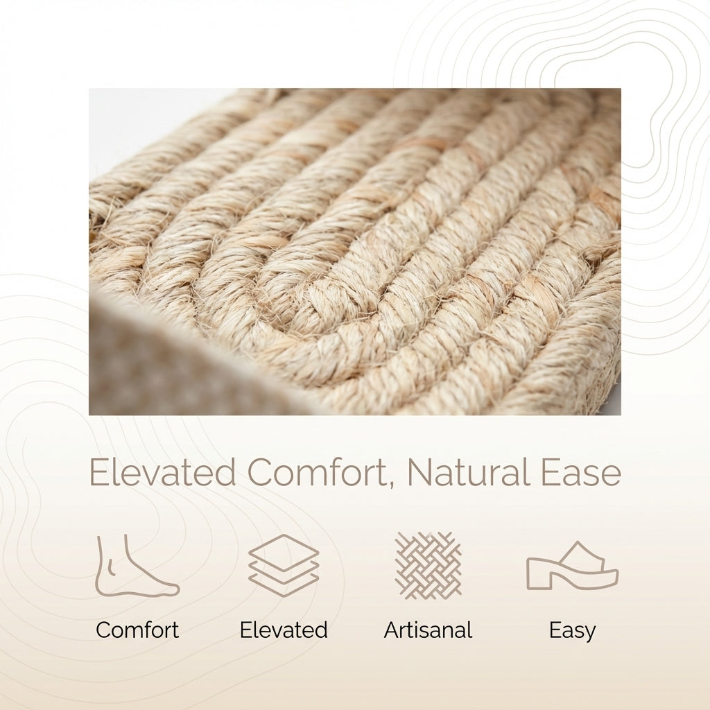 Elevated Espadrille Platform Block Heel Mule Sandal