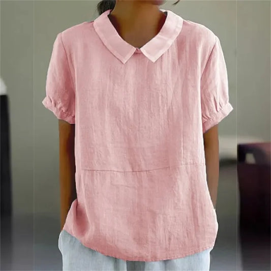Serene Linen Collared Blouse