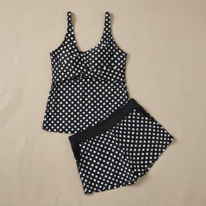 Figure-Flattering V-Neck Tankini with Coordinated Swim Shorts