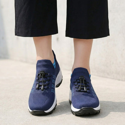 Orthotic Slip-On Walking Sneakers with Breathable Knit and Cushioned Sole Set