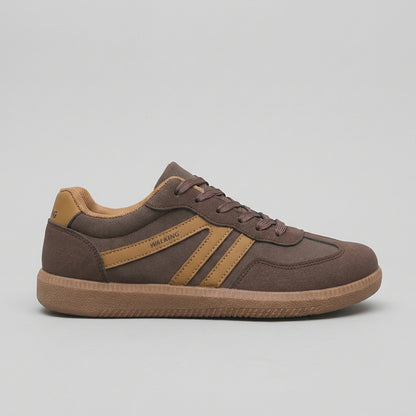 Lace-Up Sneakers with Contrasting Stripes and Textured Sole
