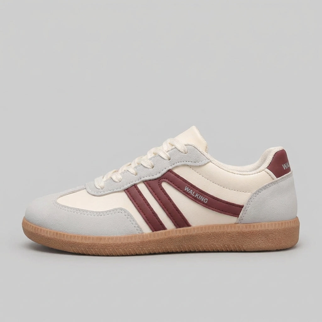 Lace-Up Sneakers with Contrasting Stripes and Textured Sole
