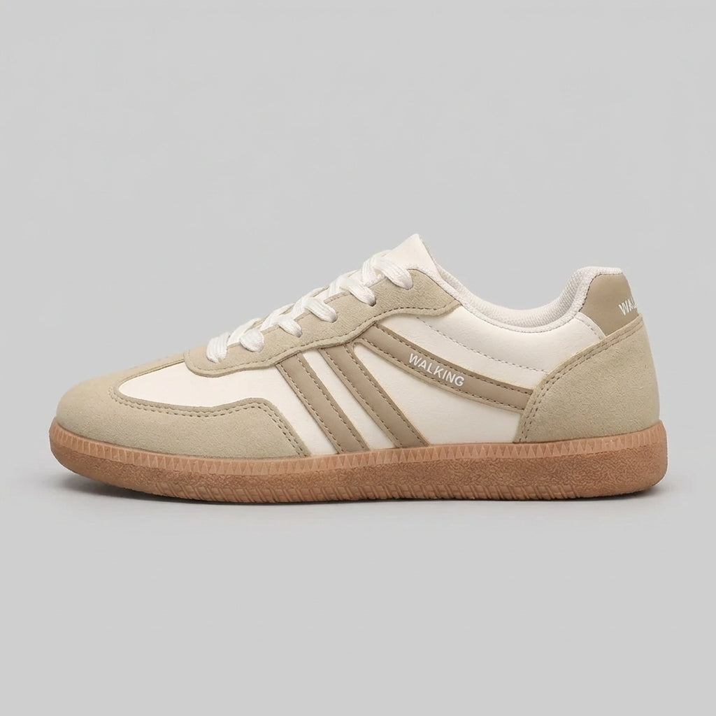 Lace-Up Sneakers with Contrasting Stripes and Textured Sole
