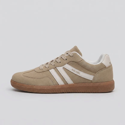Lace-Up Sneakers with Contrasting Stripes and Textured Sole