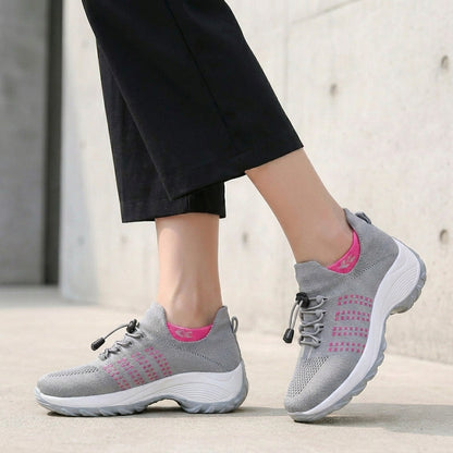 Orthotic Slip-On Walking Sneakers with Breathable Knit and Cushioned Sole Set