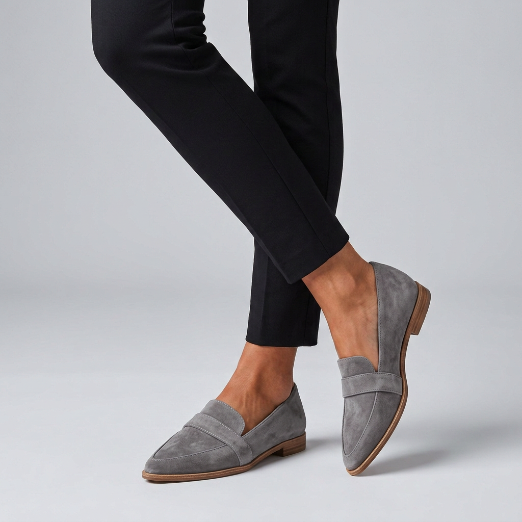 Elevated Orthopedic Loafers with Pointed Toe and Strap Detail