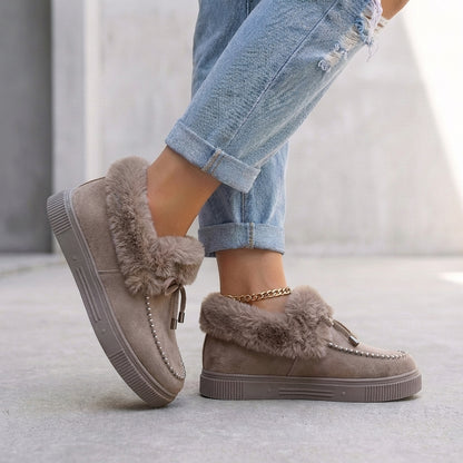 Ankle Boots with Luxe Faux Fur Trim and Moccasin Detailing