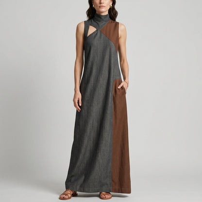 Artisan Colorblock High-Neck Relaxed Jumpsuit
