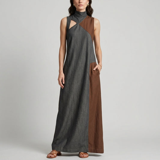 Artisan Colorblock High-Neck Relaxed Jumpsuit