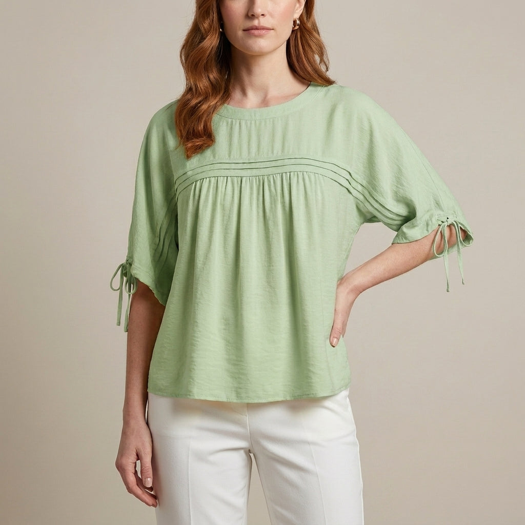 Buttercup Breeze Gathered Sleeve Relaxed Blouse