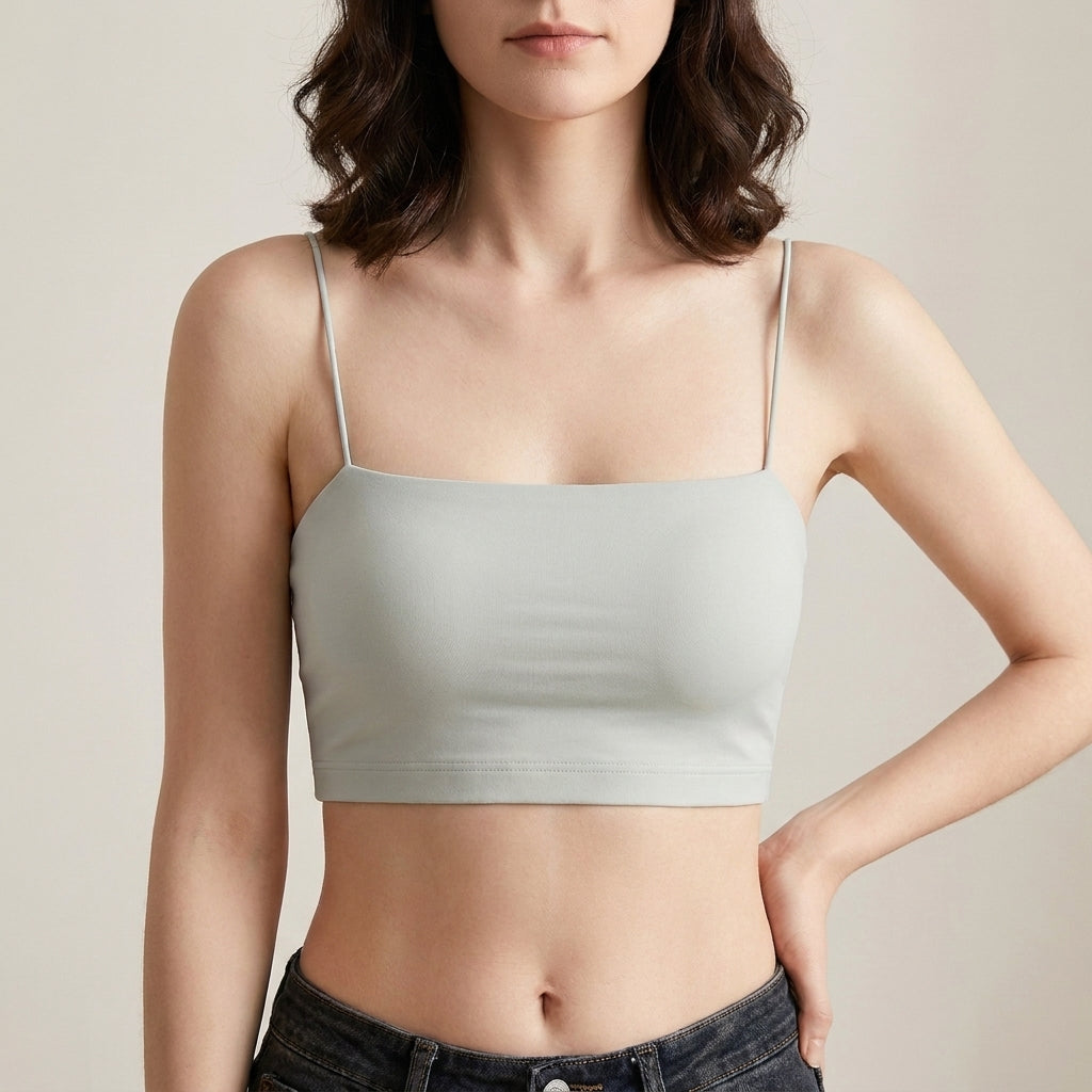 Seamless Padded Cami Bralette with Square Neckline