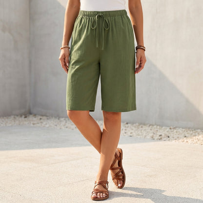 Relaxed Fit Bermuda Shorts with Drawstring Waist