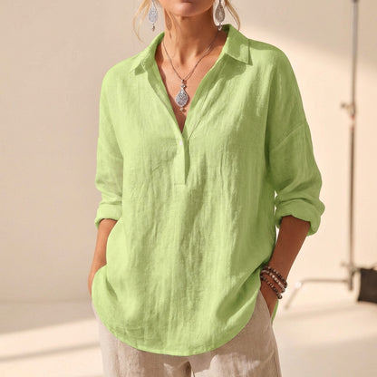 Relaxed Linen Long-Sleeve Shirt for Elevated Summer Style