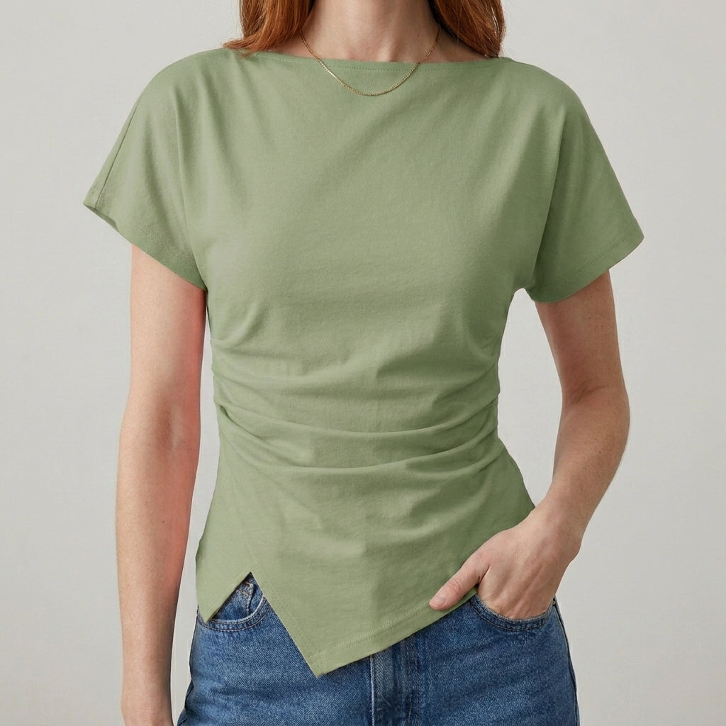 Midnight Muse Asymmetrical Draped Statement Top