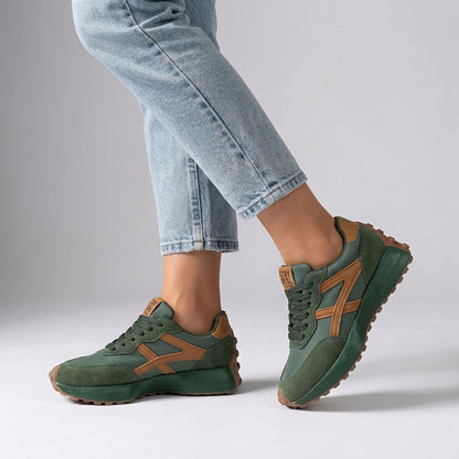 Modern Lace-Up Chunky Sole Sneakers with Bold Graphic Detail