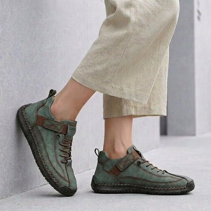 Hand-Stitched Moc-Toe Lace-Up Sneakers for Casual Elegance