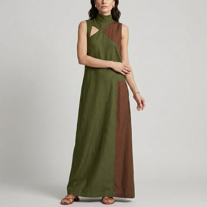 Artisan Colorblock High-Neck Relaxed Jumpsuit