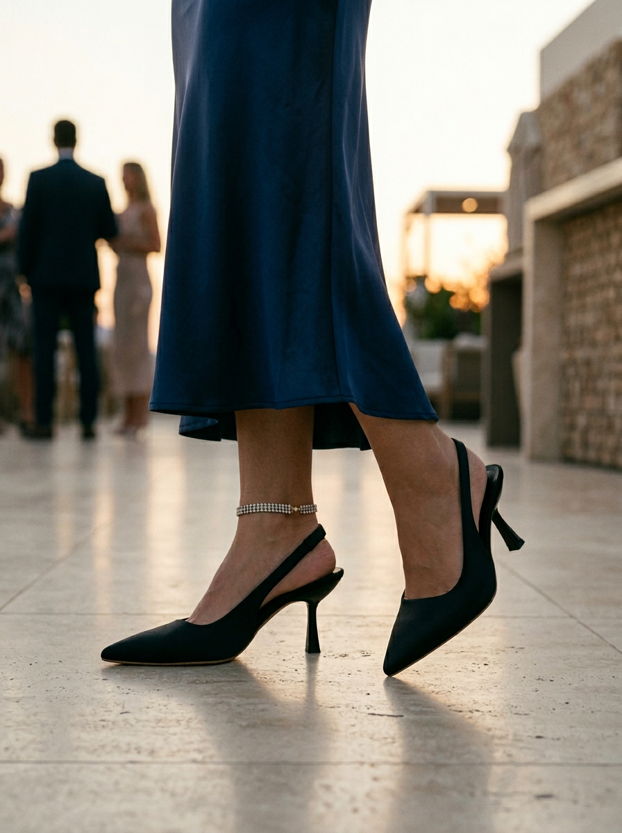 Pointed-Toe Slingback Pumps with Stiletto Heel for Evening Elegance