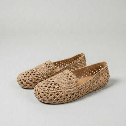 Woven Cutout Slip-On Ballet Flats