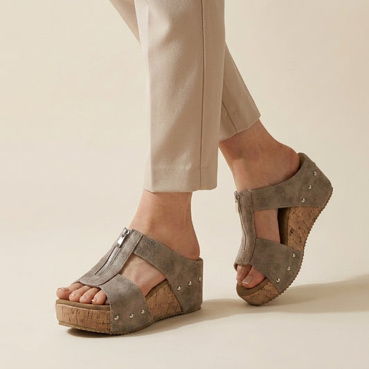 Riviera Cork Platform Comfort Slide Sandals