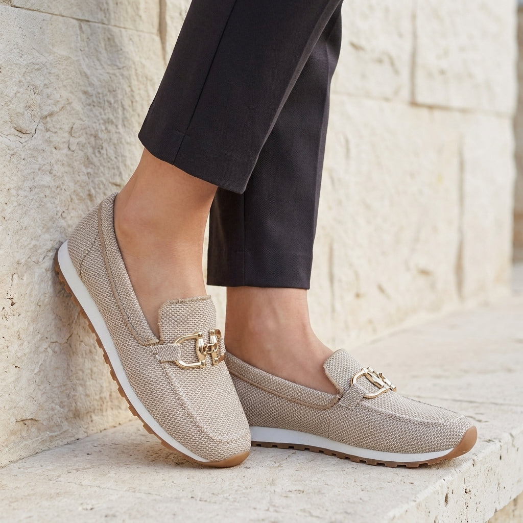 Harper Gold Accent Everyday Slip-On Loafers