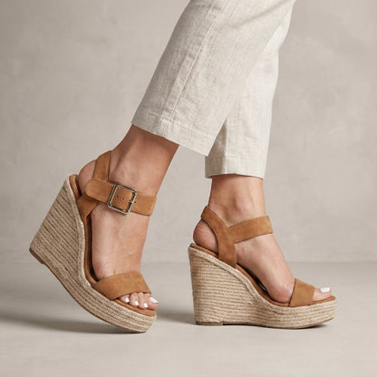 Casual Espadrille Wedge Sandals with Adjustable Ankle Strap