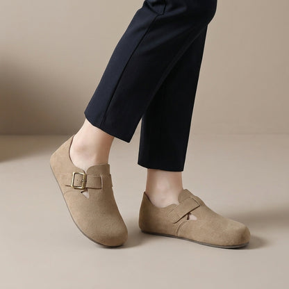 Minimalist Buckle Accent Slip-On Comfort Clogs